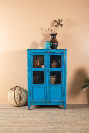 Bright Blue Vintage Cabinet