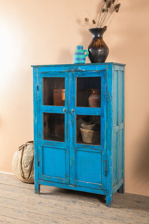 Bright Blue Vintage Cabinet