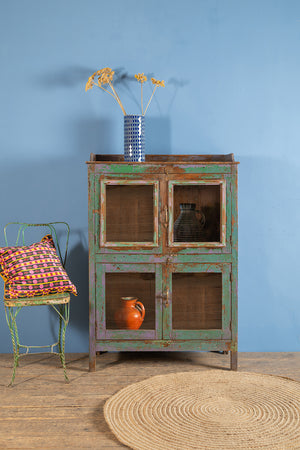 Vintage Blue, Green & Lilac Cabinet