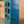 Blue Vintage Cabinet with Painted Glass