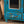 Blue Vintage Cabinet with Painted Glass
