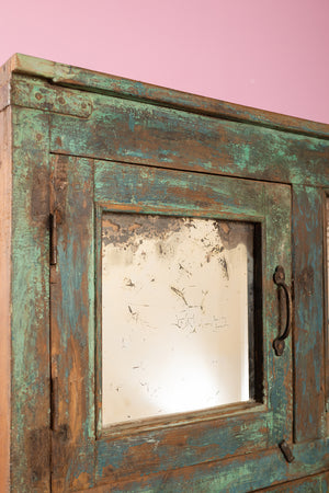 Vintage Blue Sideboard with Mirrors