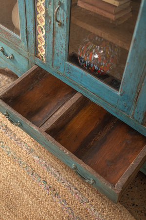 Light Blue Vintage Sideboard with Tiles