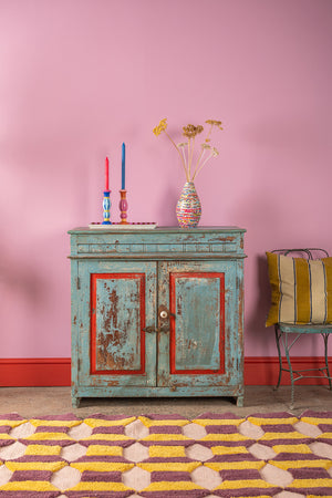 Vintage Blue & Red Cupboard