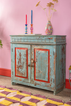 Vintage Blue & Red Cupboard
