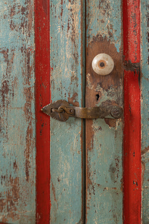 Vintage Blue & Red Cupboard
