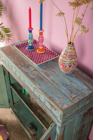 Vintage Blue & Red Cupboard