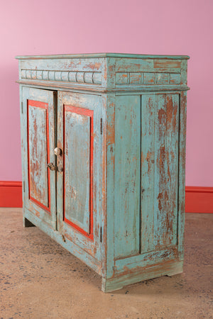 Vintage Blue & Red Cupboard