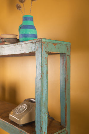 Vintage Turquoise Baker Shelf
