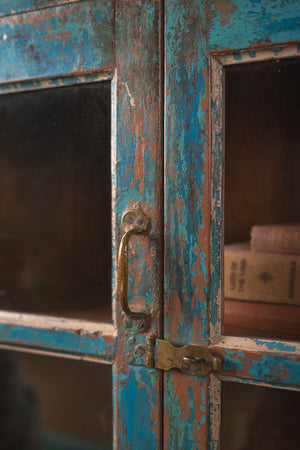 Vintage Blue Cabinet with Tiles