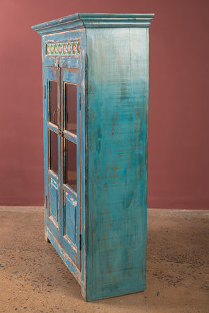 Vintage Blue Cabinet with Tiles