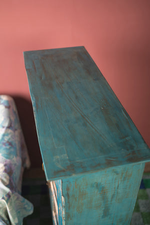 Vintage Blue Cabinet with Tiles