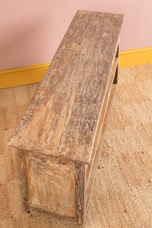 Vintage Wooden Console Table with Tiles