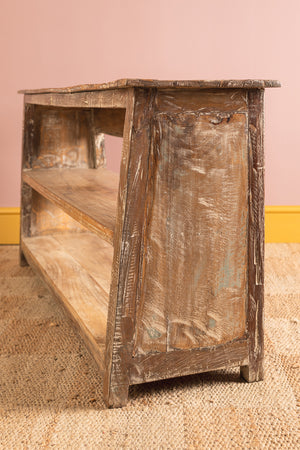 Vintage Wooden Console Table with Tiles