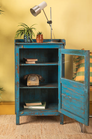 Blue Vintage Side Cabinet
