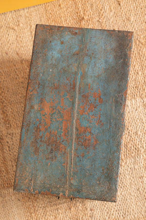 Vintage Blue Wooden Writing Box