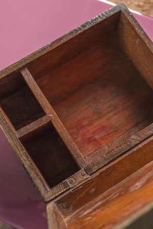 Vintage Blue Wooden Chest