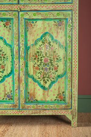 Green Vintage Hand Painted Almirah