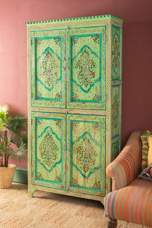 Green Vintage Hand Painted Almirah