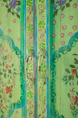 Green Vintage Hand Painted Almirah
