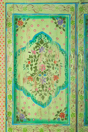 Green Vintage Hand Painted Almirah