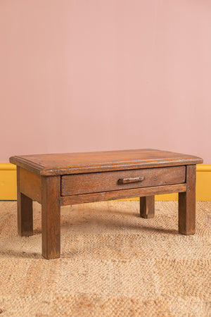 Wooden Vintage Side Table with Drawer
