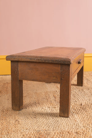 Wooden Vintage Side Table with Drawer