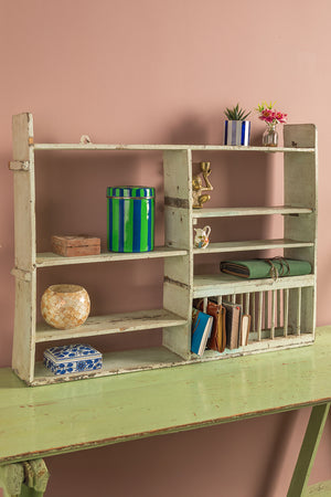 Vintage Off-White Kitchen Shelving Unit
