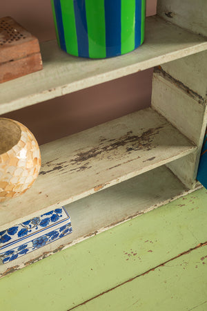 Vintage Off-White Kitchen Shelving Unit