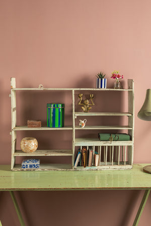 Vintage Off-White Kitchen Shelving Unit