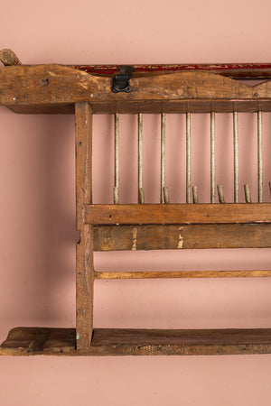 Vintage Wooden Kitchenware Wall Rack