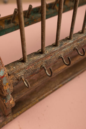 Vintage Wooden Kitchenware Wall Rack