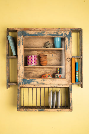 Vintage Cream Kitchenware Wall Unit