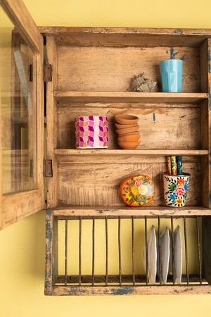 Vintage Cream Kitchenware Wall Unit