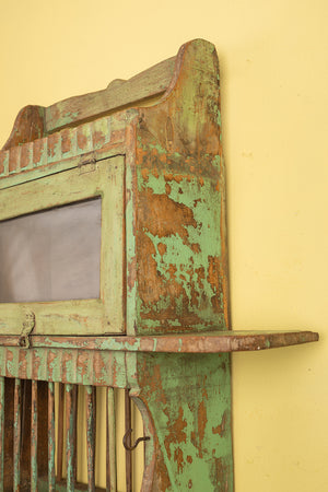 Vintage Pale Green Kitchenware Wall Unit
