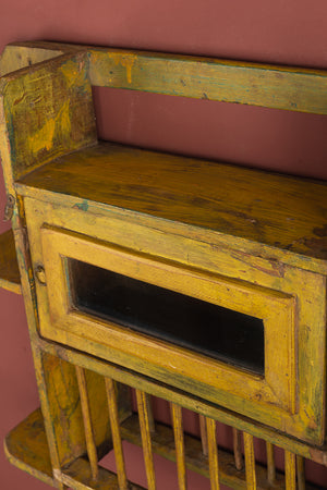Vintage Yellow Kitchenware Wall Unit