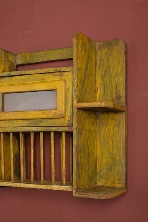 Vintage Yellow Kitchenware Wall Unit