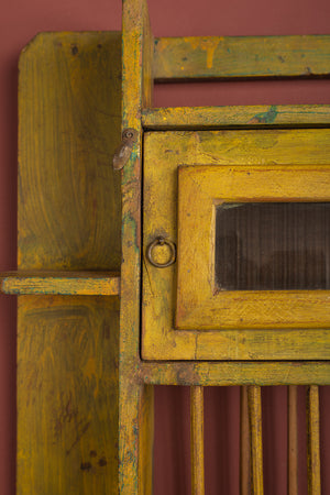 Vintage Yellow Kitchenware Wall Unit