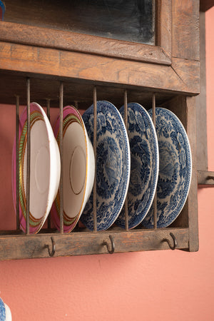 Vintage Wooden Kitchenware Wall Unit