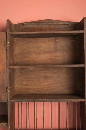 Vintage Wooden Kitchenware Wall Unit