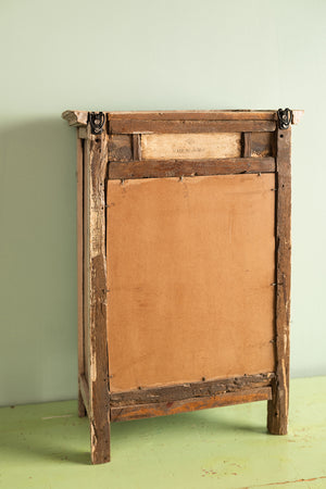 Vintage Cream Showcase Cabinet with Mirror