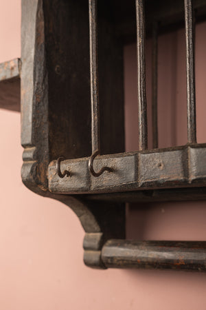 Wooden Vintage Kitchenware Wall Rack