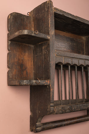 Wooden Vintage Kitchenware Wall Rack