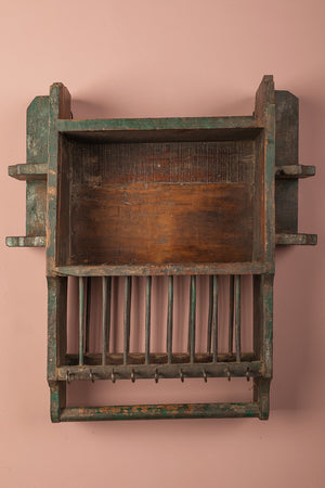 Wooden Vintage Kitchenware Wall Rack