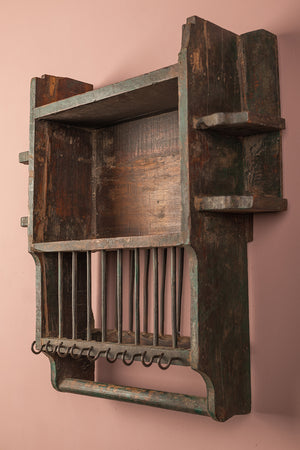 Wooden Vintage Kitchenware Wall Rack