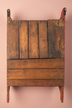 Vintage Red Kitchenware Wall Rack