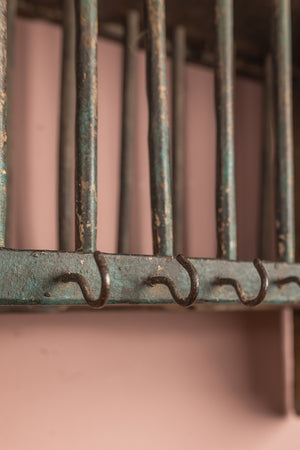 Vintage Blue Kitchenware Wall Rack