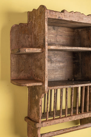 Vintage Cream Kitchenware Wall Rack