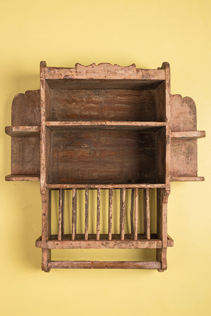 Vintage Cream Kitchenware Wall Rack