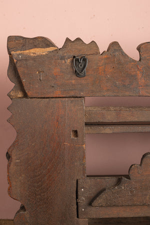 Wooden Carved Vintage Kitchenware Wall Rack
